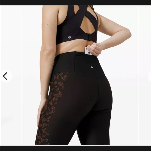 Lululemon Mapped Out High Rise Tight 28" *Camo Black/Brick Size 8 - Picture 2 of 6